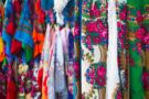 Traditional highlander embroidered scarves