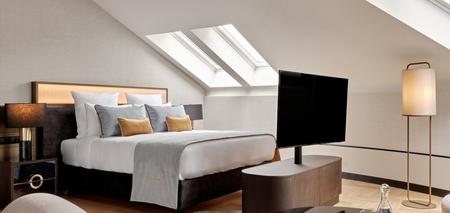 piękny pokój hotelowy w stylu art deco - wnętrze