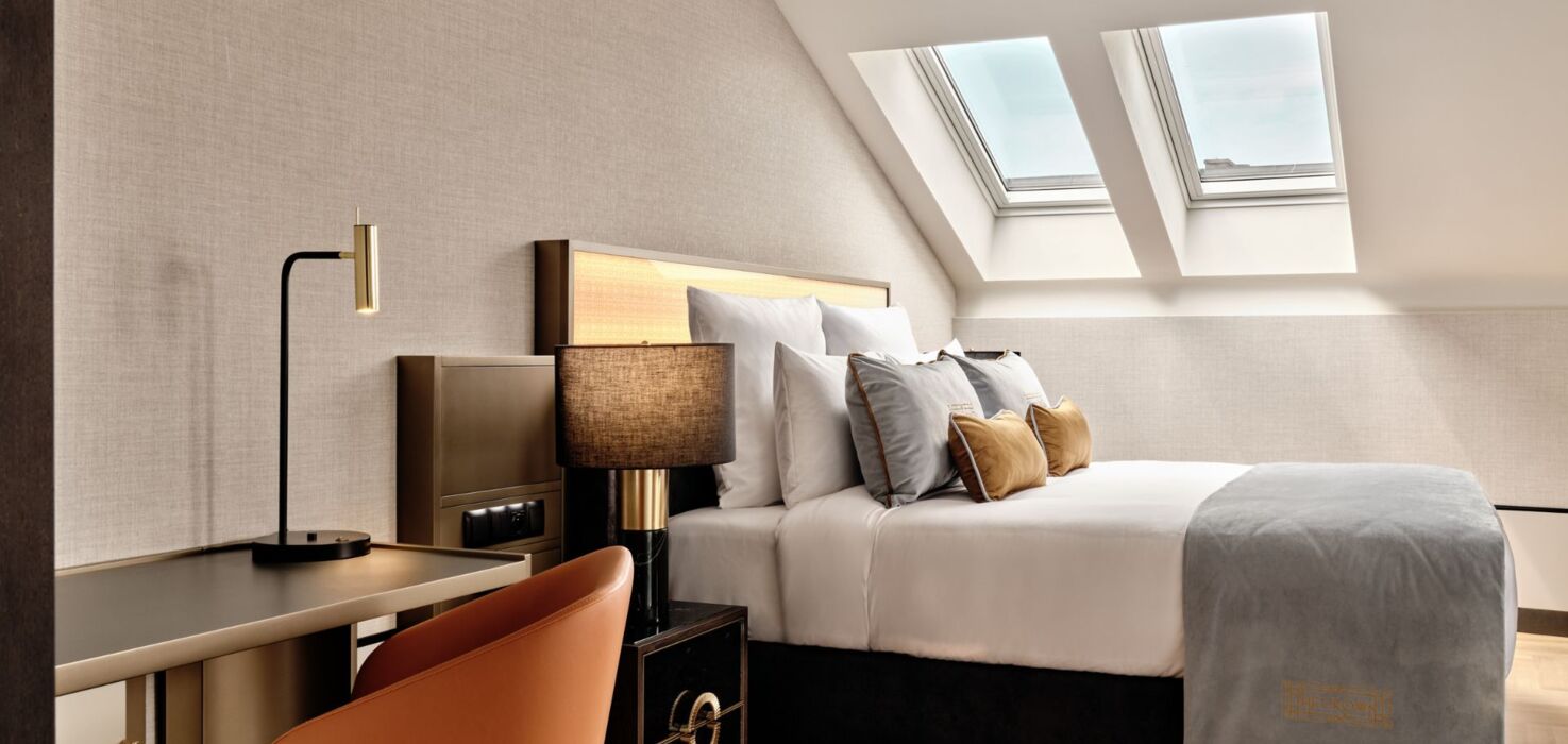 Stylish attic room at The Crown Hotel