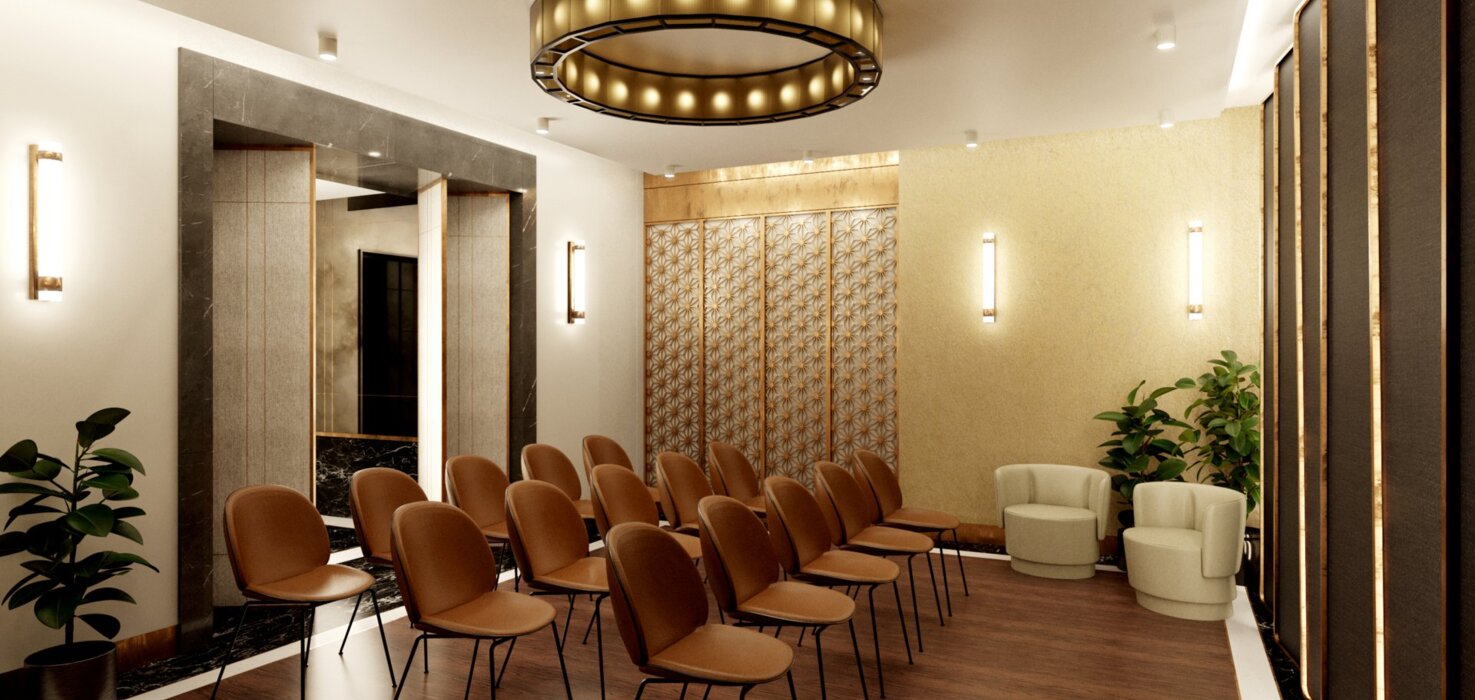 Elegancka sala konferencyjna w Krakowie na wynajem – idealna na spotkania biznesowe i szkolenia.