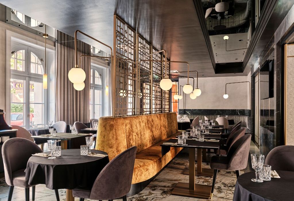 Interior design details in a four-star hotel in Kraków