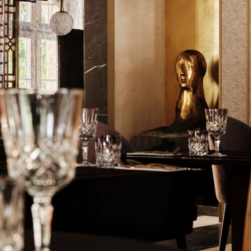 Details of the decor in a beautiful hotel in the center of Krakow - sculptures, details