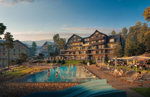 Widok na hotelowy aquapark