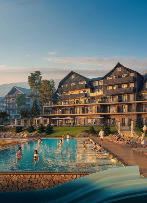 Widok na hotelowy aquapark