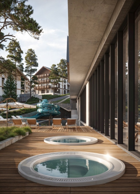 Jacuzzi na hotelowym tarasie