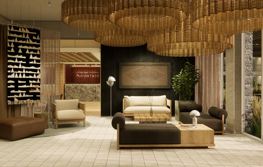 Widok na lobby hotelowe z kanapami
