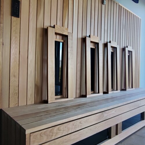 Nowoczesna drewniana ściana sauny Infrared